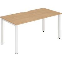 White Frame Office Bench Desk for Office Furniture and Workspace Setup