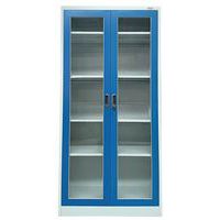 Cabinet with clear door, 4 shelves - Capacity 200 kg - Manutan Expert