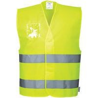 Yellow Hi Vis Vest - Small To XXXL - Double Badge Holder - Portwest