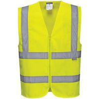 Yellow Hi-Vis Vest - Zip Closure - Small To XXXL - Portwest Workwear