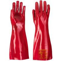 Large Red PVC Gauntlets - Cotton Lining - 27-45cm Long - Portwest UK