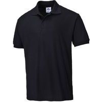 Black Short Sleeve Unisex Work Polo Shirts - XS-5XL - Portwest UK