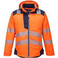 Blue/Orange Hi Vis Parka Winter Jacket - Small To XXXL - Portwest PW3