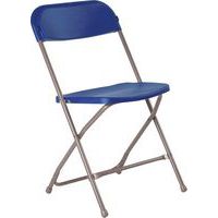 Flat Back Folding Office Chair - Blue for Portable Seating
