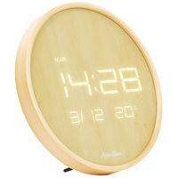 Round wooden LED wall clock - Manutan