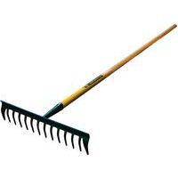 Rake, scarifier and grass broom