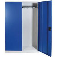 Large Grey/Blue Lockable Wardrobe Cupboards - Metal Office Cabinets