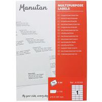 White Label Printer Stickers - Multipurpose A4 or A5 Sheets - Manutan Expert