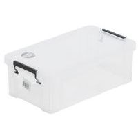 Plastic Storage Box with Clip Lock Lid - Clear - 5.8 L - Manutan Expert