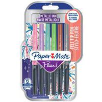 Paper Mate Flair Metallic assorted felt tips, pack of 6 - Paper Mate