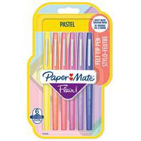 Paper Mate Flair Pastel assorted felt tips, pack of 6 - Paper Mate