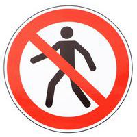 Adhesive prohibition sign - No pedestrians - Manutan Expert