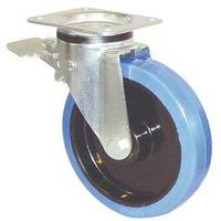 Rubber fixed castor with EU centre-to-centre distance - 350 kg