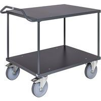 Dark Grey 2-Shelf Cart/Table Trolley - 250kg Capacity - Kongamek Ergo