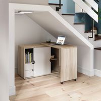 Sliding Extension Home/Office Desk - 2 Drawers - Oak Finish - Function