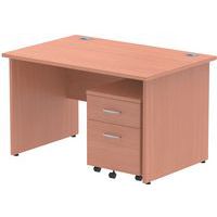 Straight Office Desks With Mobile Drawer Pedestal - H 73 cm - Impulse
