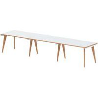 White Boardroom Table - Wooden Edges - For 2 To 6 People - Oslo