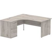 L-Shaped Left Corner Desk Bundle - Left Drawer Unit - 73 cm High