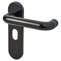 21mm Unsprung Door Handle - Oval Lock Set - Black (Ebony)