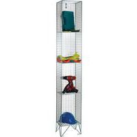 Premium 4-10 Box 1-3 Nest/Rows Wire Mesh Lockers - No Doors - AMP wire