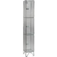 Premium 3-Door Wire Mesh Metal Storage Lockers -1-3 Nest/Rows-AMP Wire