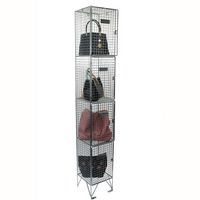 4-Door Wire Mesh Metal Storage Lockers - HxW 1980x305mm - AMP wire