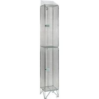 Sloping Top 2-Door Wire Mesh Storage Lockers - 1-3 Nest/Rows -AMP Wire