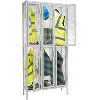 1-6 Door Wire Mesh Heavy Duty Storage Lockers - 1-3 Nest/Rows-AMP Wire