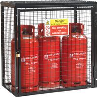 Black 2-9 Gas Cylinder Mesh Storage Cages For 19 & 47kg Cylinders