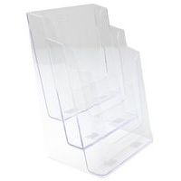 A4 Leaflet Holder - Transparent Standing Displays - Manutan Expert