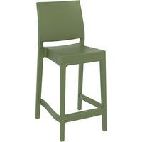 Plastic Bar Stool - Indoor/Outdoor - Stackable - Seat Height 65cm -Zap