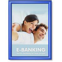 Aluminium snap frame with pointed corners - Blue - Manutan