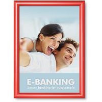 Aluminium snap frame with pointed corners - Red - Manutan Expert