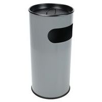 Round Litter/Cigarette Butt Bin - Ashtray Waste Bins - Manutan Expert