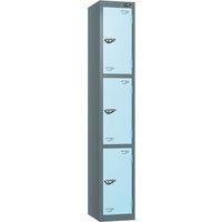 Pure 3-Door Carbon Zero Storage Locker - Cam Locks - 1800x300x450mm