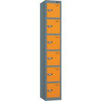 Pure 6-Door Carbon Zero Storage Locker - Hasp Locks - 1800x300x450mm