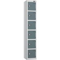 Pure 6-Door Carbon Zero Storage Locker - Hasp Locks - 1800x380x450mm