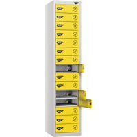 Powered Laptop Charging Locker - 15 Door & 3-Pin Plug - Pure Power