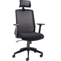 Black Office/Home Executive Chair - Headrest + High Mesh Back - Denali