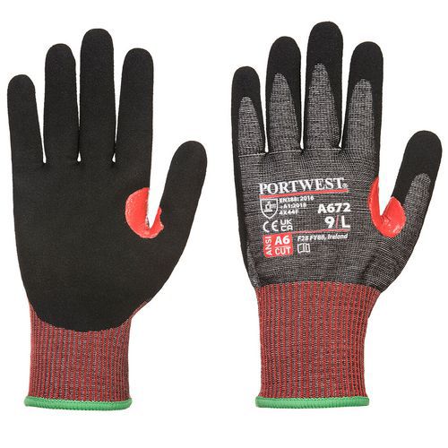 Black Level F Max Cut-Resistant Leather Gloves - XS-XXL - Portwest UK