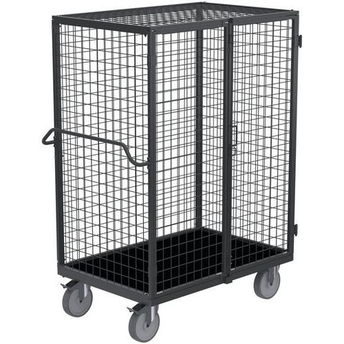 Lockable Wire Mesh Security Trolley - 500kg Cage Trolleys - Kongamek