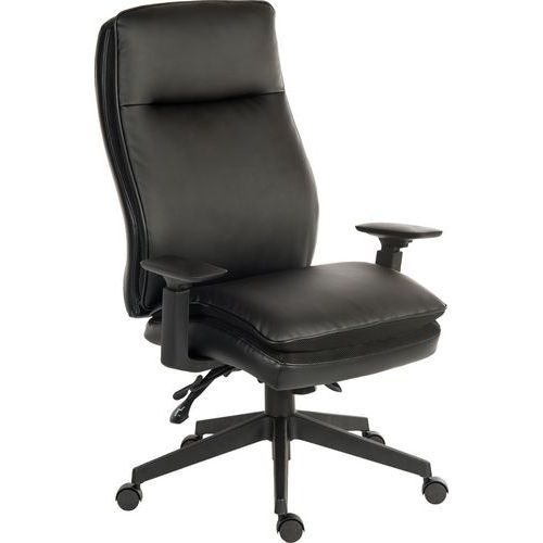 Mesh And Leather Faced Executive Chair - Ergonomic - Black - Teknik Mesh And Leather Faced Executive Chair - Ergonomic - Black - Teknik