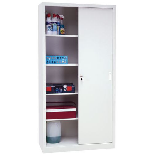 Office Storage Cupboard 2 Sliding Doors 1m Manutan