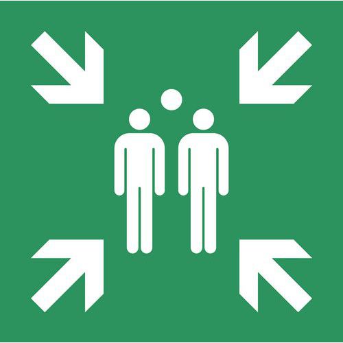 Emergency evacuation sign - Assembly point - Rigid