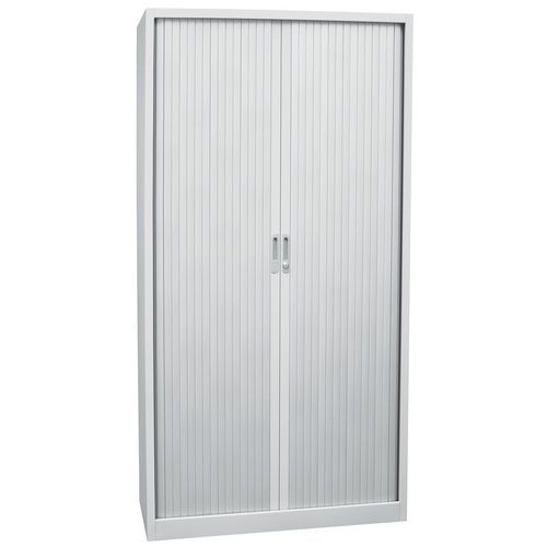 Tall monochrome cabinet with tambour doors - Manutan Orel Tall monochrome cabinet with tambour doors - Manutan Orel