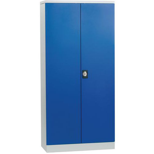 Large Flat Pack Cupboard With Louvre Panels In Blue