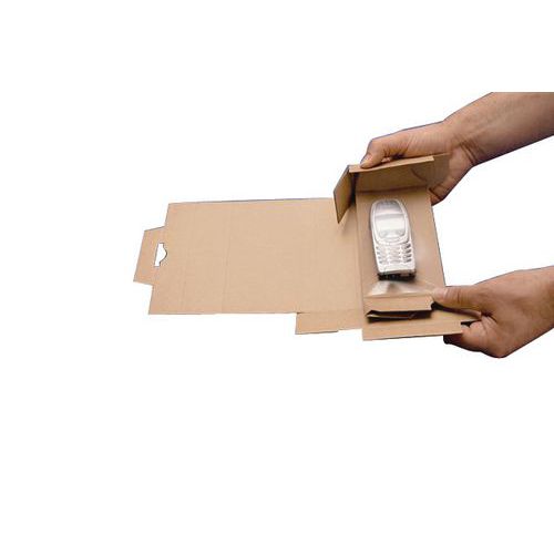 Step 4: Fold the 2 side flaps, the plastic stretches and grips the object Step 4: Fold the 2 side flaps, the plastic stretches and grips the object