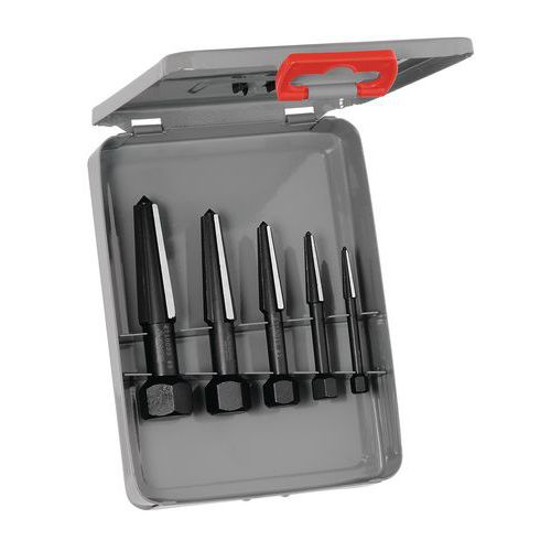 Set of 5 two-way screw extractors Set of 5 two-way screw extractors