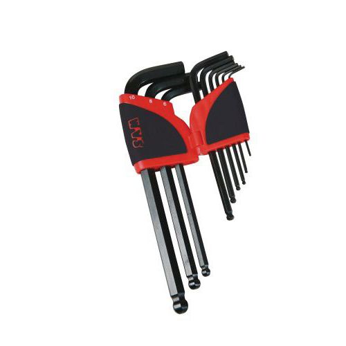Set of 9 ball-end hex L-keys Set of 9 ball-end hex L-keys