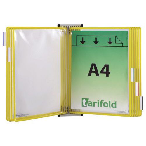 Tarifold Easy-Load Wall Display Unit With 10 Black-Framed Display Pockets